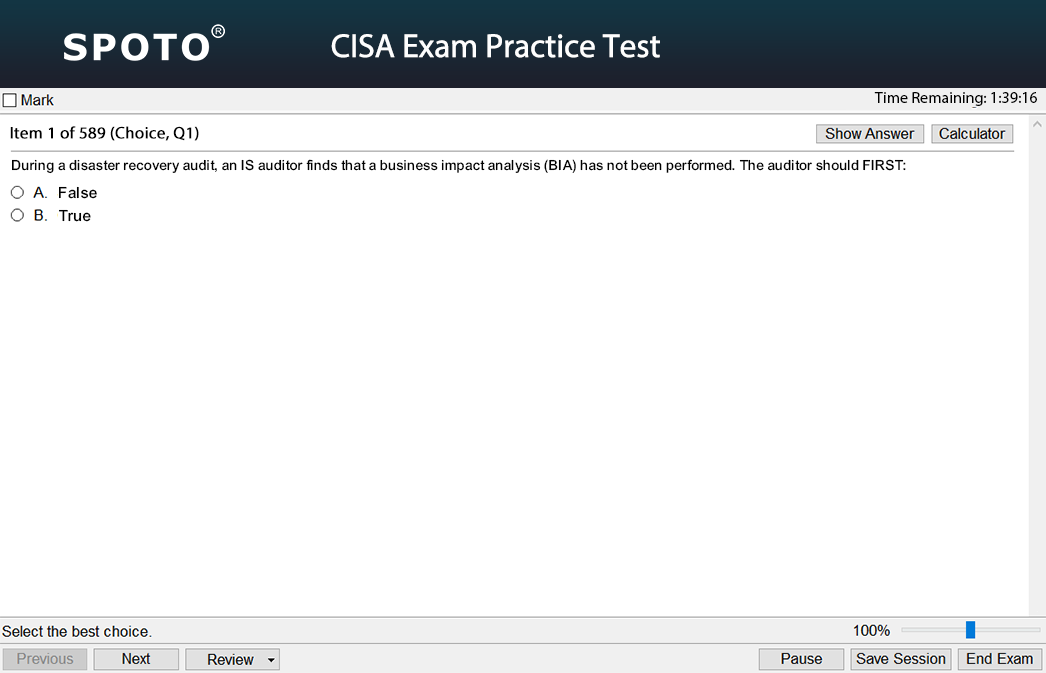 New ISACA CISA Practice Exam & Questions 2021 - SPOTO